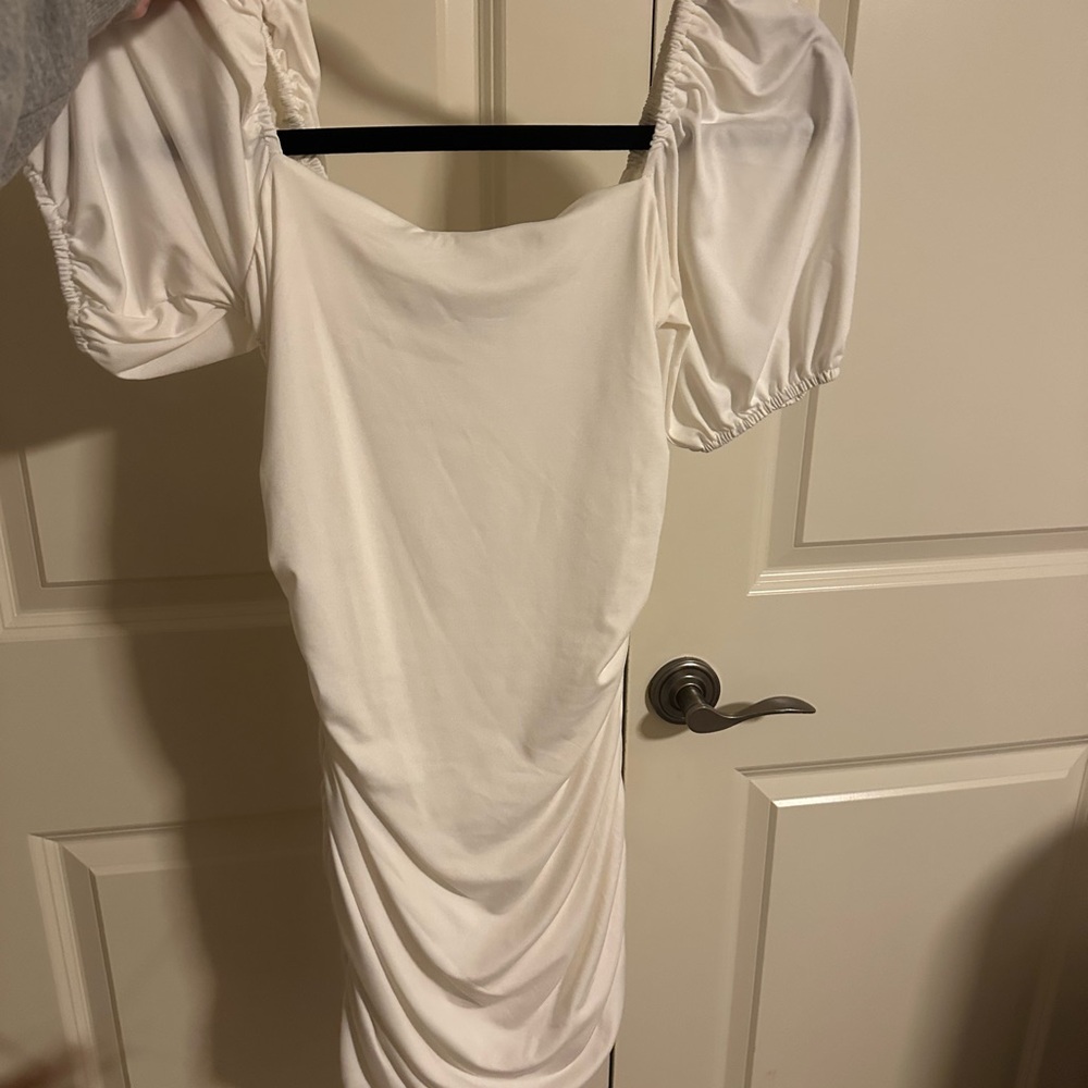 White Puff Sleeve Dress